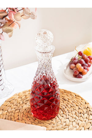 Glass Lid Iris Jug