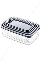 Set of 5 Embox Rectangular Food Storage Container Anthracite