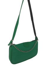 Green Thin Chain Baguette Women's Bag