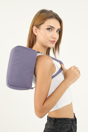 Lilac U16 Daily Sport Canvas Fabric Baguette Women'S Hand And Shoulder Bag U:23 E:15 W:7