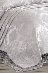 French Lace Kure 3 Piece Bedspread Gray - Swordslife