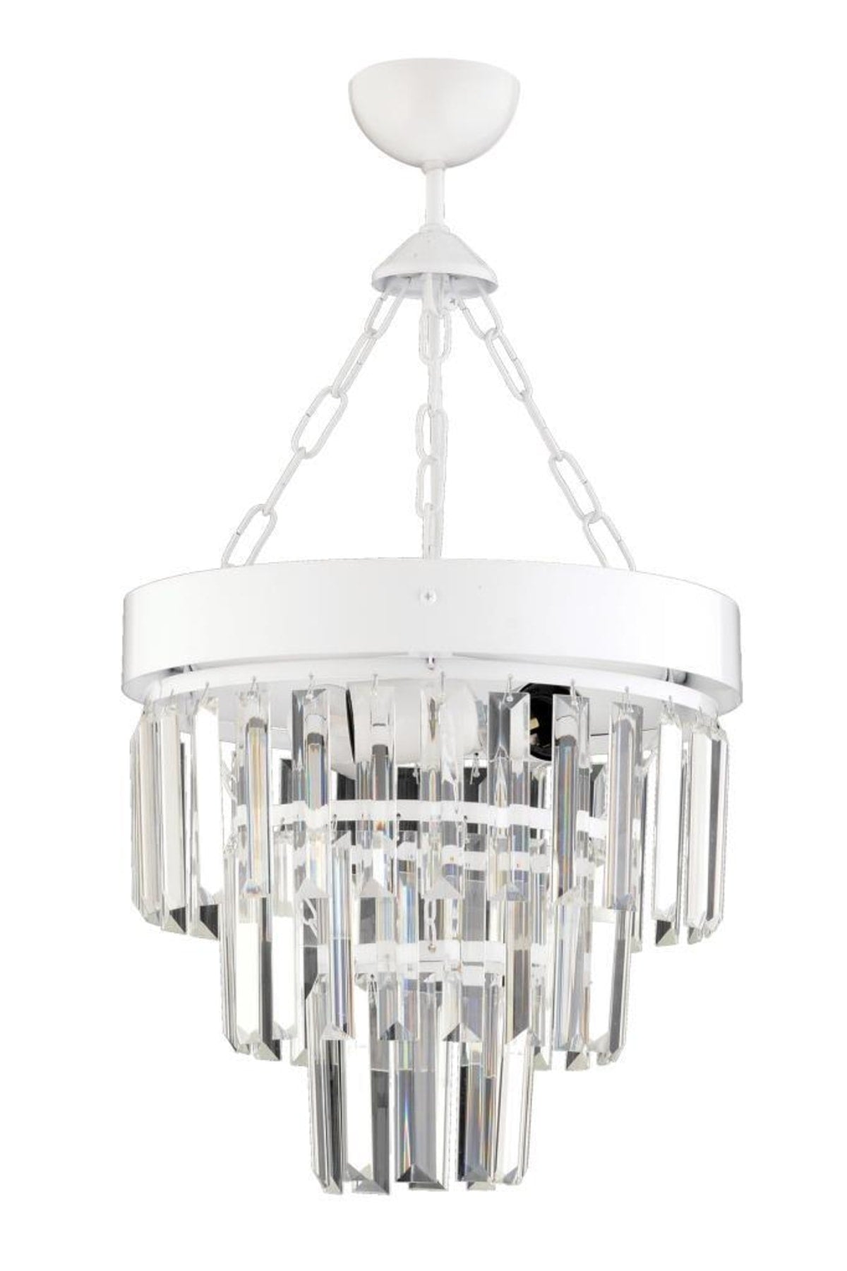 Linda 30' White Crystal Stone Chandelier