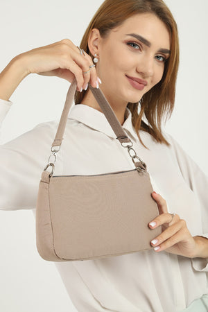 Mink U16 Daily Sport Canvas Fabric Baguette Women'S Hand And Shoulder Bag U:23 E:15 W:7