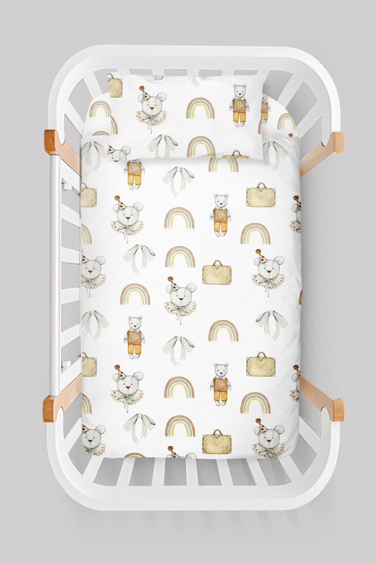 Mother'S Side Crib Duvet Cover Set (60X100) - Iconic Series - Antique Teddy Bear