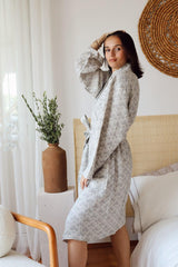 Adult Patterned Muslin Bathrobe, Special Design 100% Cotton 3 Ply Double Sided - Swordslife