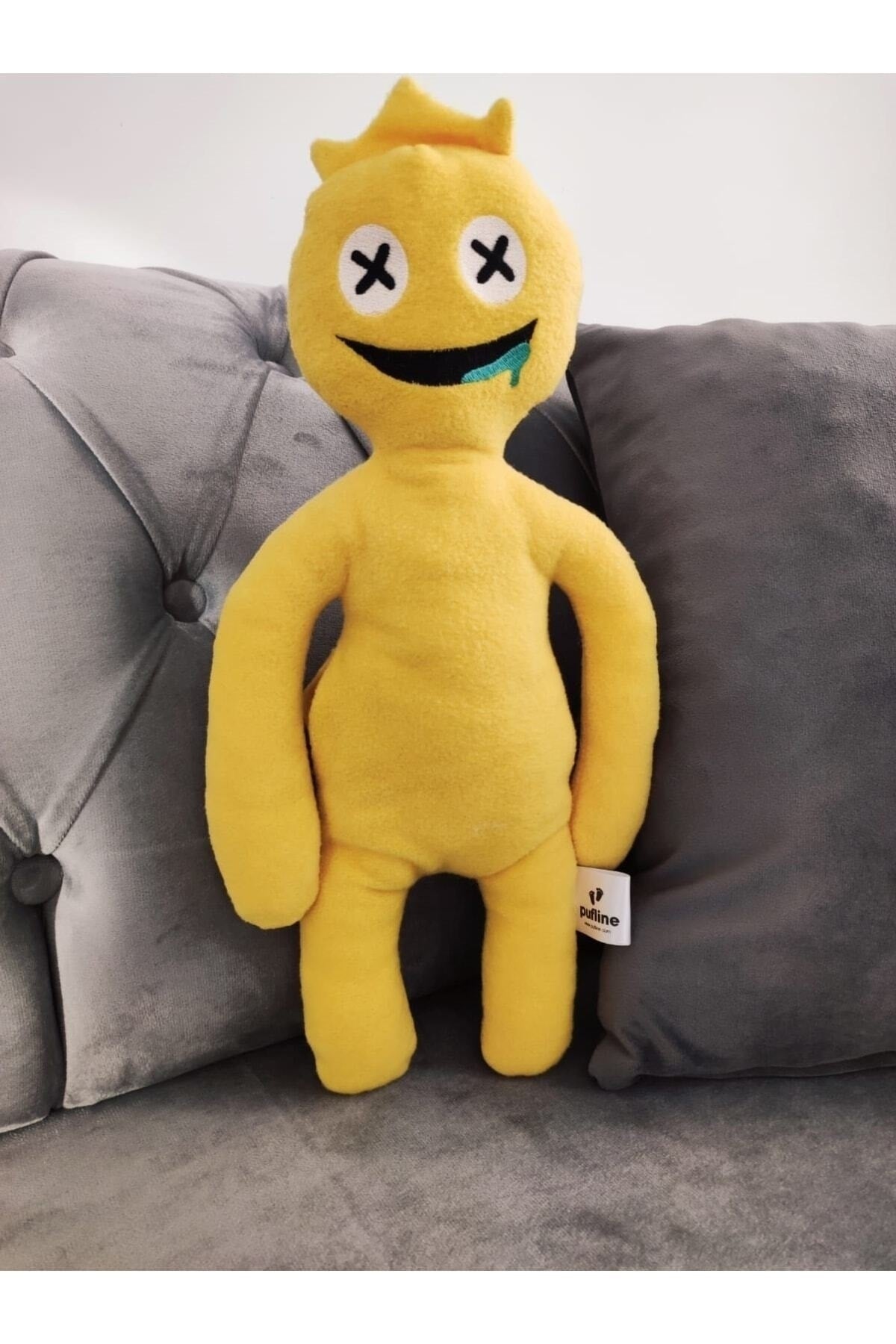 Roblox Rainbow Friends Blau-Gelbes Kronenmonster-Plüschtier - 45 cm - Blau-Gelb