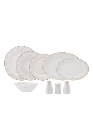 Siena 56 Piece Porcelain Gold Dinner Set For 12 People