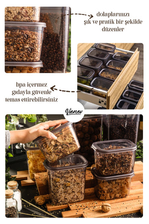 28Pcs Peggy Square Provisions And Spices Full Set With White Screen Printing Label 8(1,2, 0,55, 0,45) 4X(1,75)