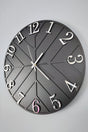 - Diagonal Lines - Black & Silver - 50cm Wall Clock - Swordslife