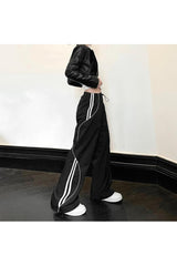 Y2k Multi Stripe Unisex Black Sweatpants - Swordslife