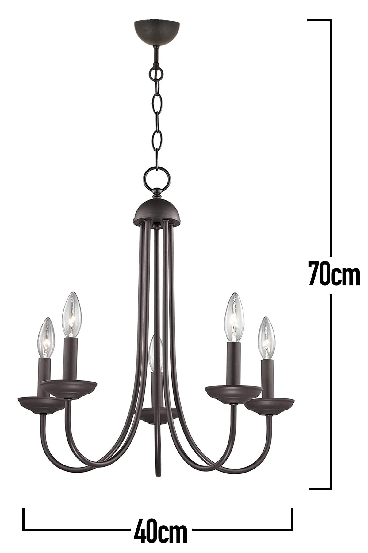 Ferd 5 Li Black Modern Young Room Kitchen Retro Living Room Chandelier