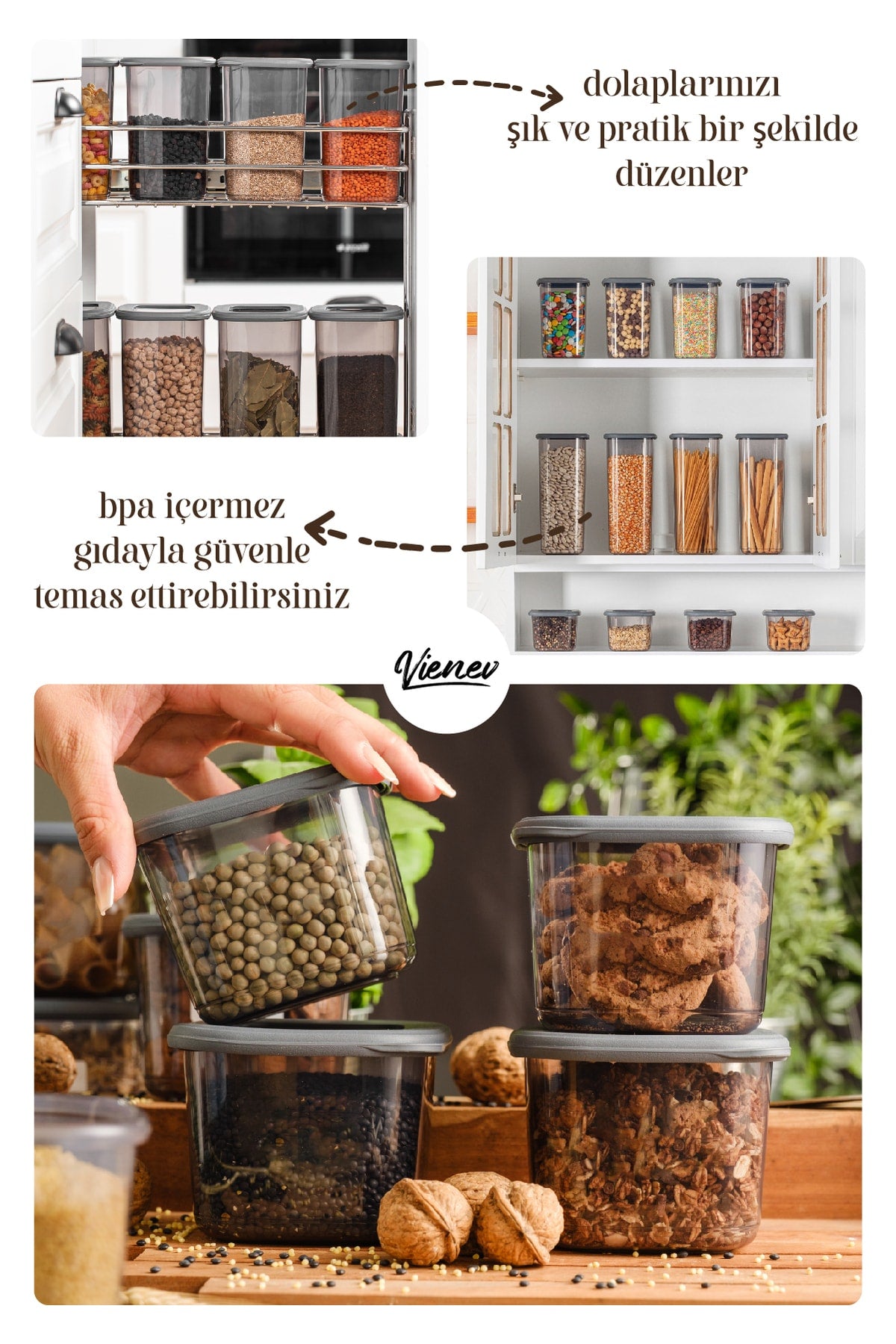 Quadratischer Frischhaltebehälter mit weißem Siebdrucketikett, 24er-Set, 8 x (0,55 Liter, 1,2 Liter, 1,75 Liter)