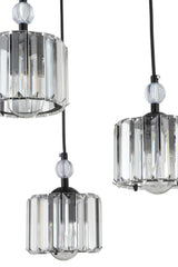 Maya 3-Piece Black Y-10 Crystal Stone Chandelier