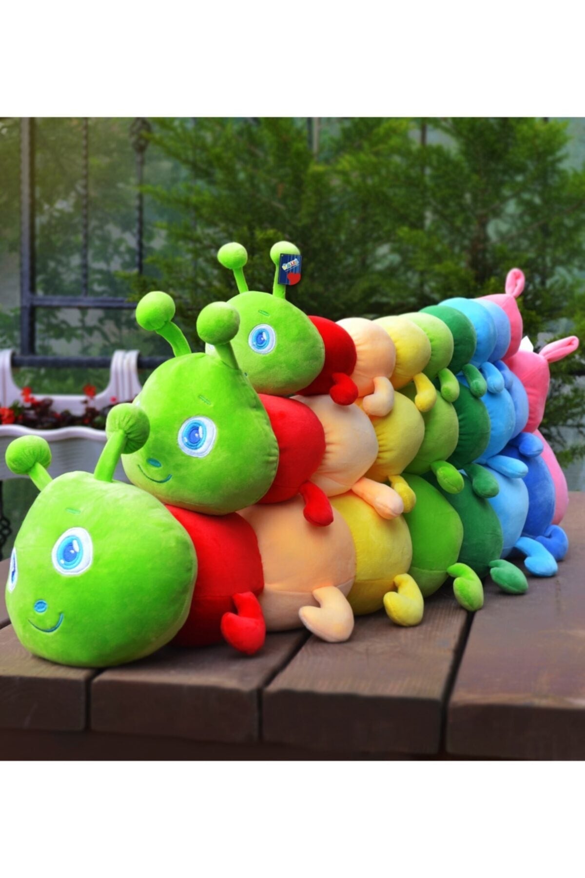 75 cm buntes Raupenkissen