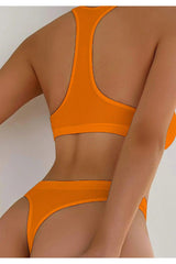 Women Camisole Fabric Orange Underwear Set - Swordslife