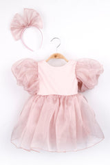 Powder Crowned Organza Girl's Party Dress - Carlene