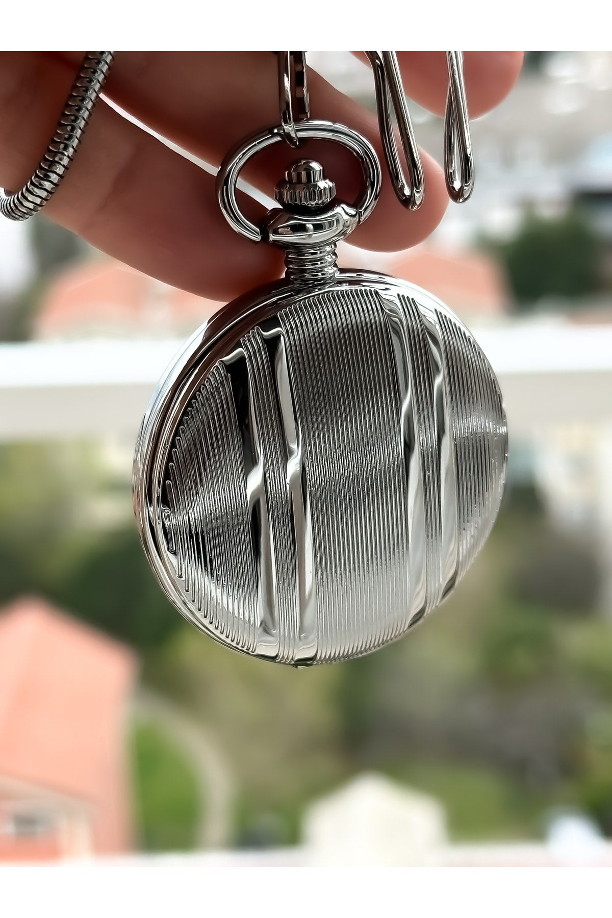 2 Jahre Garantie Retro Silber Ziffer Taschenuhr + Rosenkranz, Armband