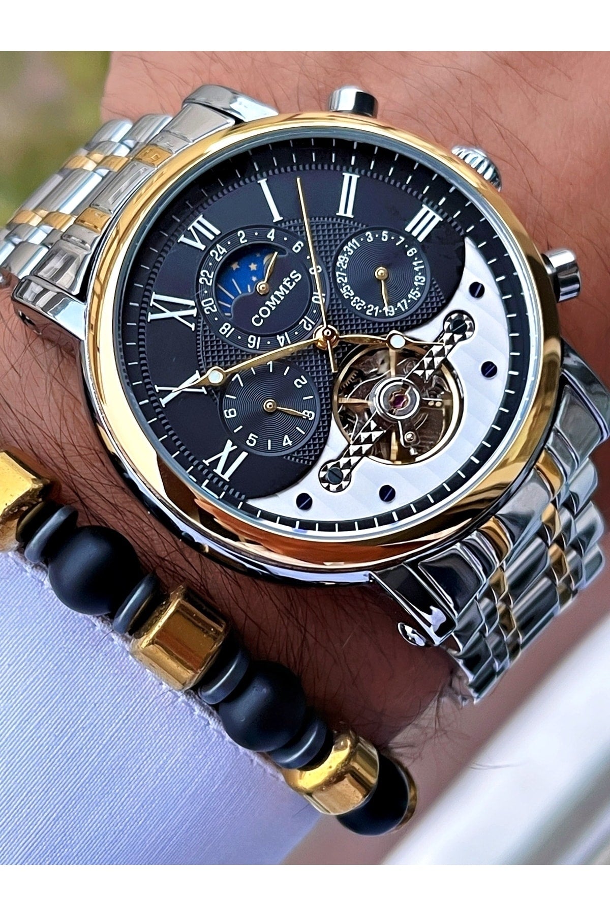 Zeit Automatische Bewegung Luxus Herren Armbanduhr