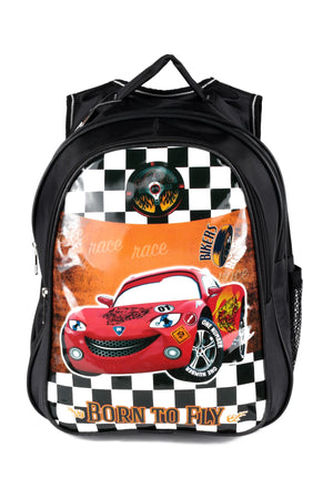 Middle School Primary School Bag and Lunch Box 3 Pockets Padded Trolley Black