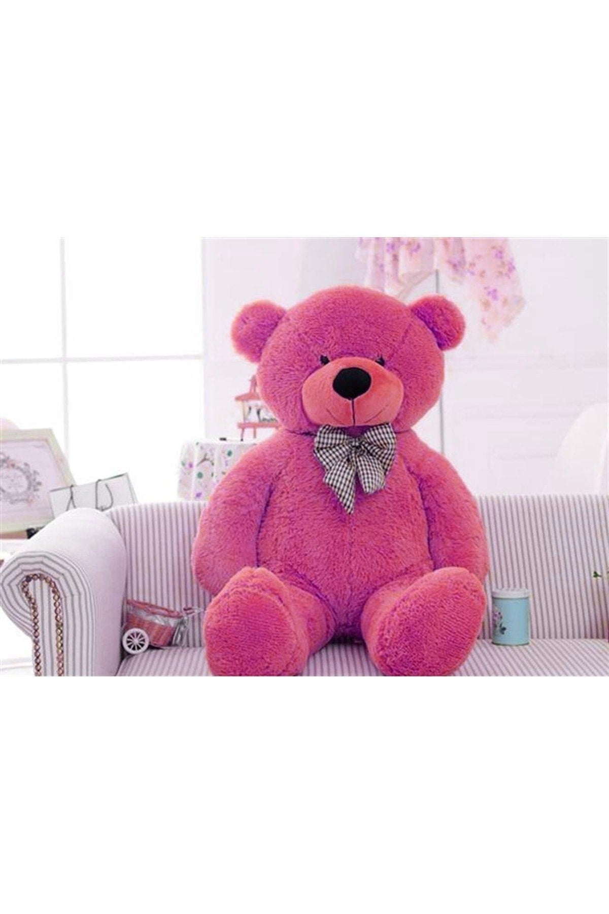 90 cm bunter Plüsch-Teddybär mit Fliege – 100 % inländisch