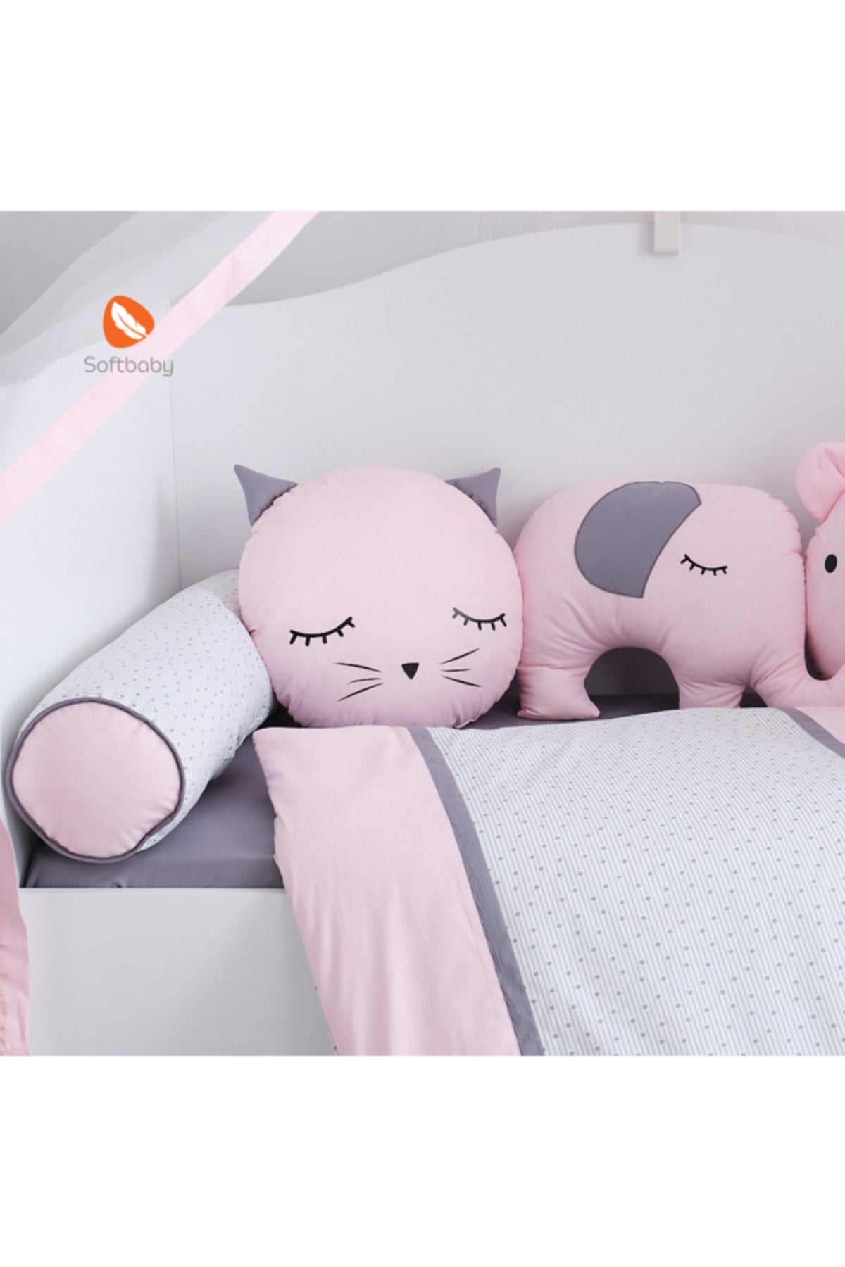 Stars Pink Crib Sleeping Set