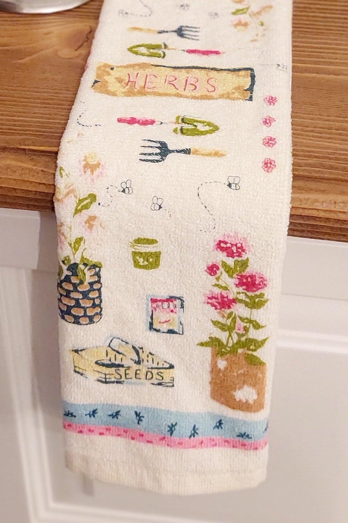 Kitchen Cotton Printed 30x50 Cm Hand Face Kitchen Towel Soft Patterned Water Absorbent Towel - Swordslife