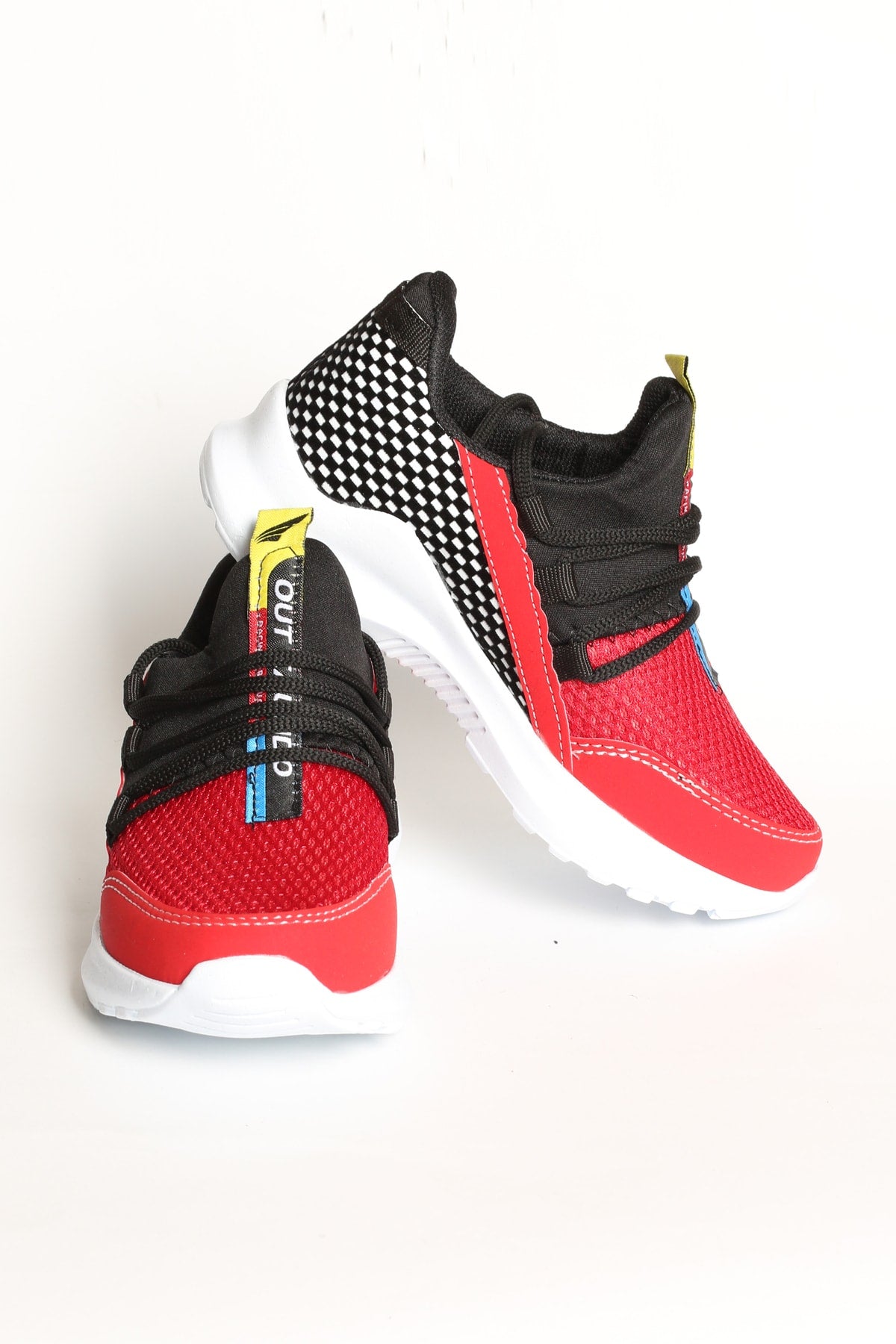 Kids Red-Black Orthopedic Walking Shoes