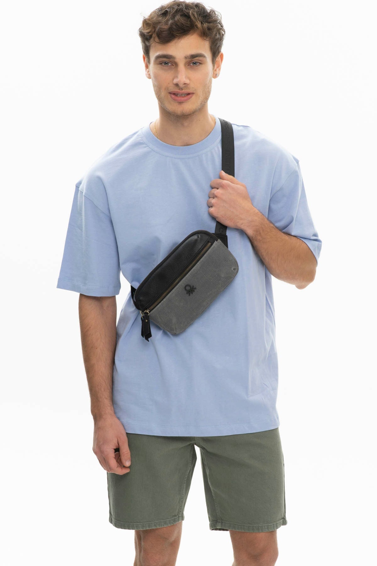 Benetton Men's Waist Bag Gray Bnt1011