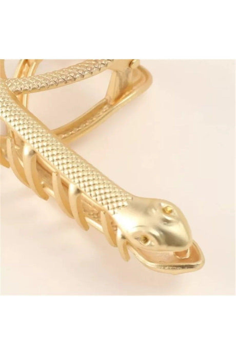 Steel Spring Snake Detailed Large Size Gold Metal Latch Buckle, Knob Buckle - Swordslife