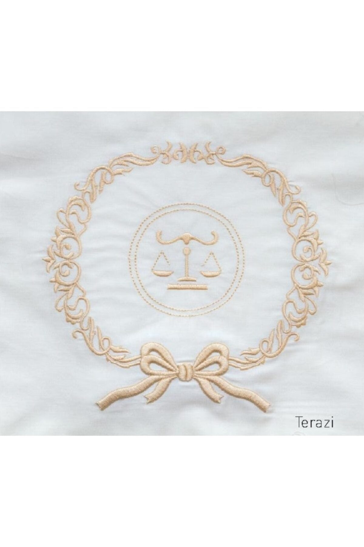 Baby-Bettbezug-Set aus Baumwollsatin mit Sternzeichen-Stickerei – Waage