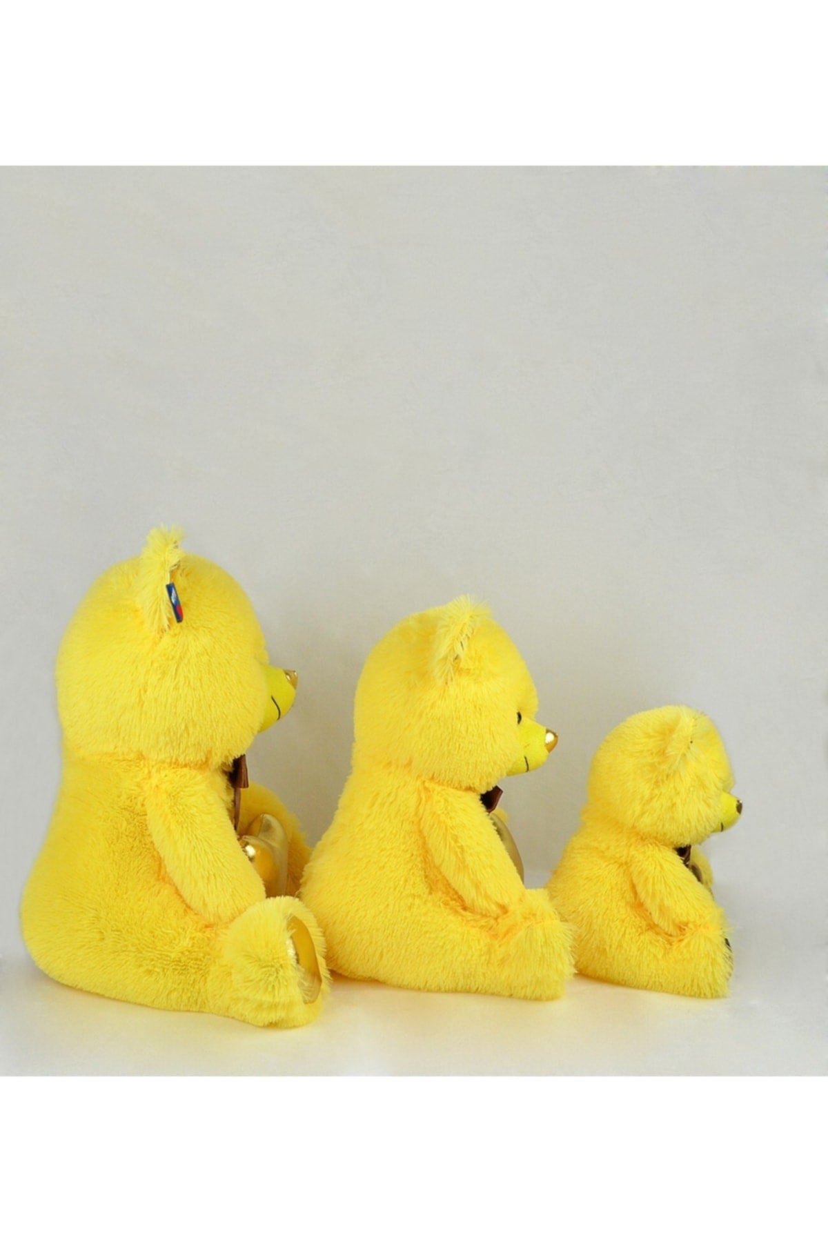 Toy 40 Cm Shiny Fabric Yellow Teddy Bear Holding Heart 78801