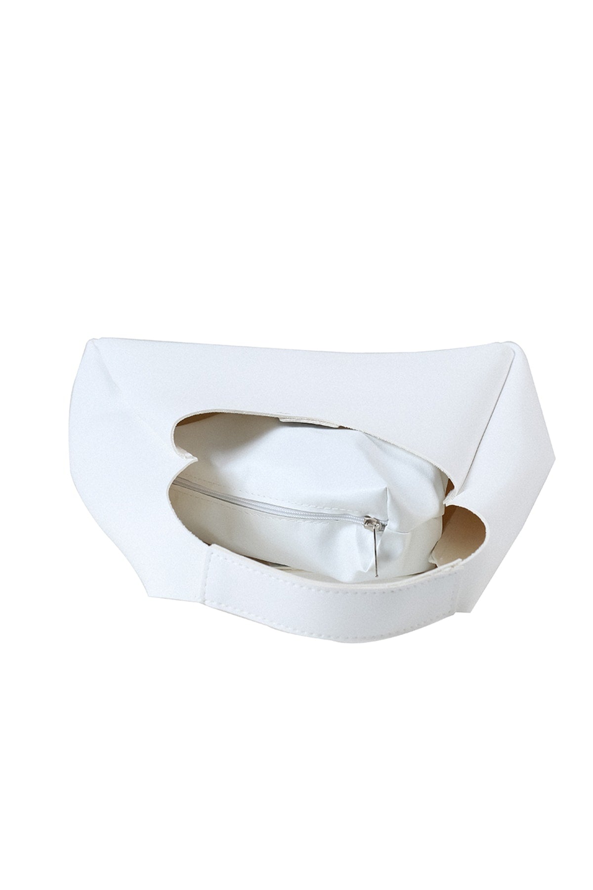 White Shk19 Zippered Imitation Leather Women'S Hand And Shoulder Bag With Wallet E:33 L:15 W:10 Cm