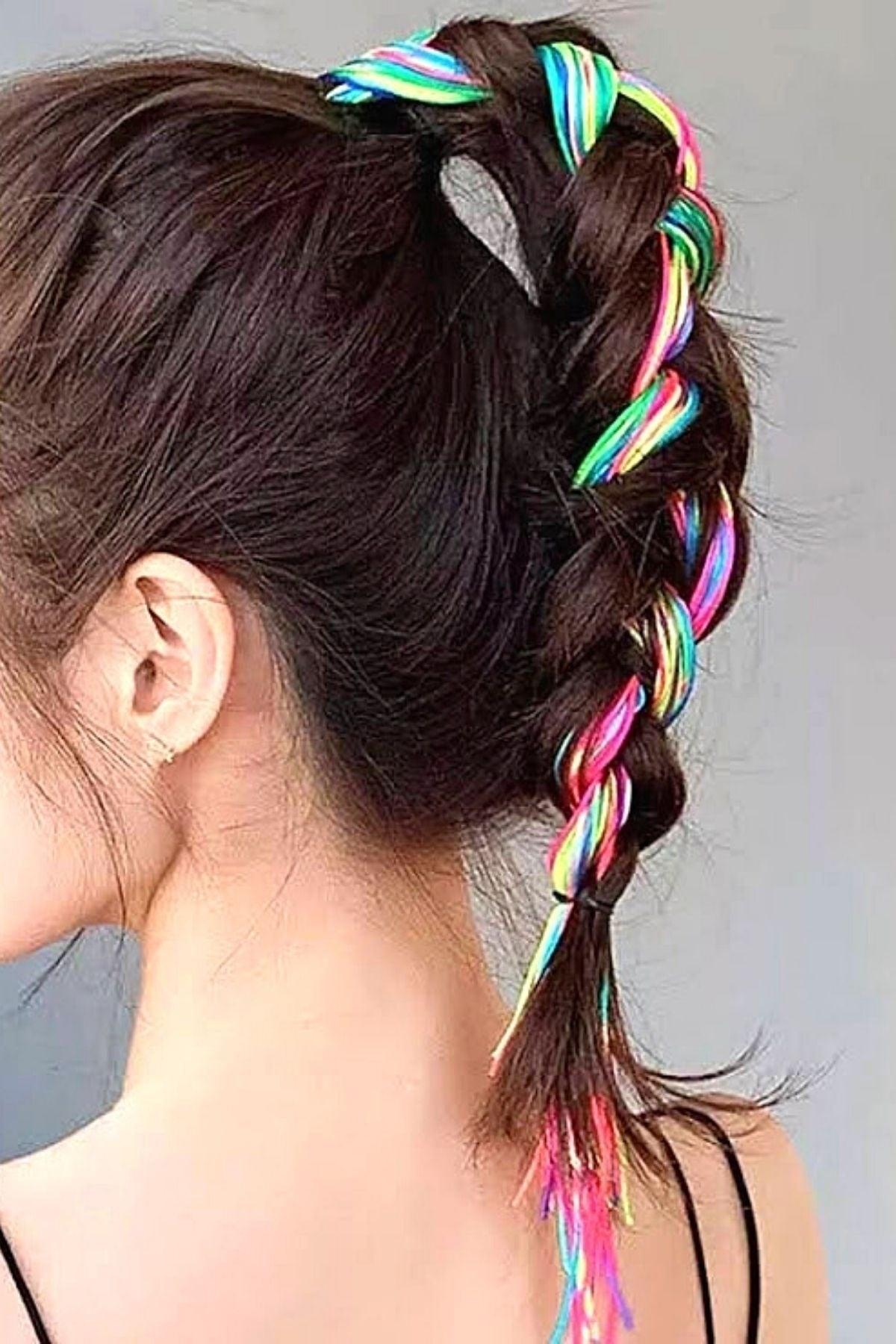 Rainbow Fulaş Silk Bags Hair Braiding Ornament 10 Pcs - Swordslife
