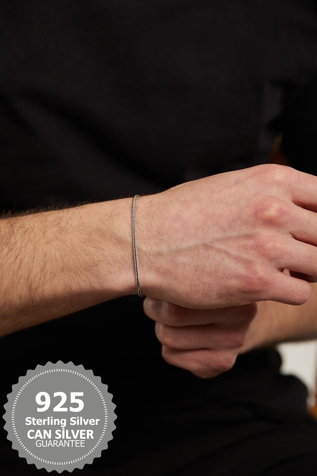 925 Sterling Silver Fox Tail Special Design Men'S Bracelet