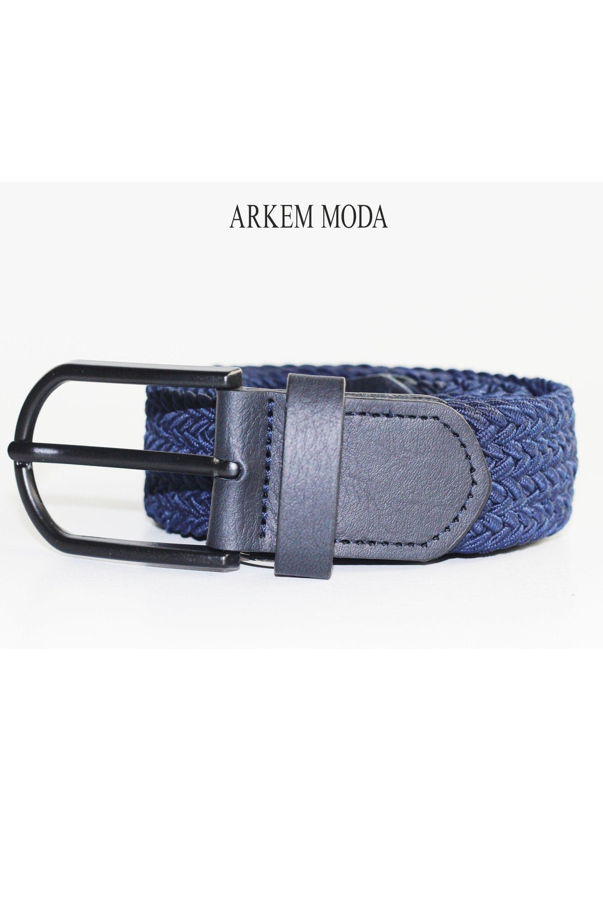 Geflochtener elastischer Gürtel Navy Navy Herrengürtel 3,5 cm