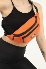 Orange U8 2-Compartment Adjustable Cross Strap Canvas Unisex Waist And Shoulder Bag E:38 B:17 G:7