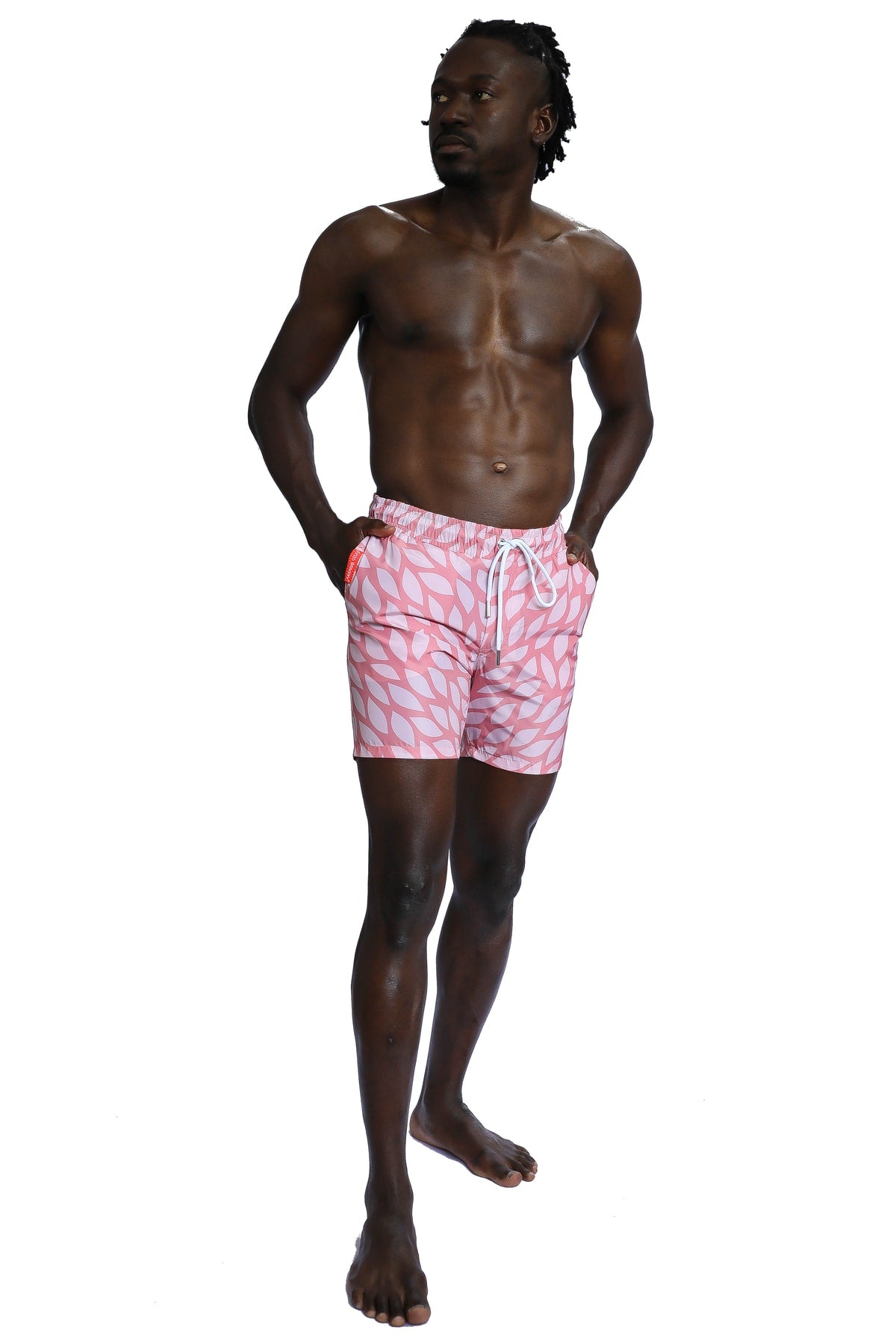 Men'S Patterned Pink Beach Shorts