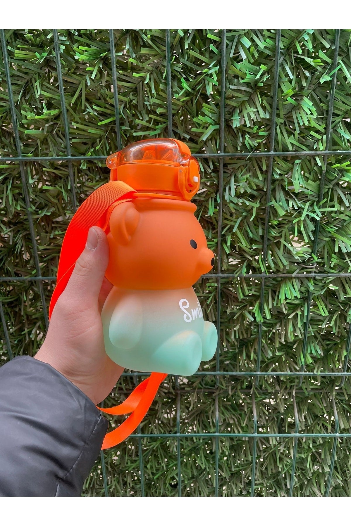 800 Ml Smile Teddy Bear Model Water Flask Water Bottle Drinker Bpa Free Drinker Kids School Water Bottle