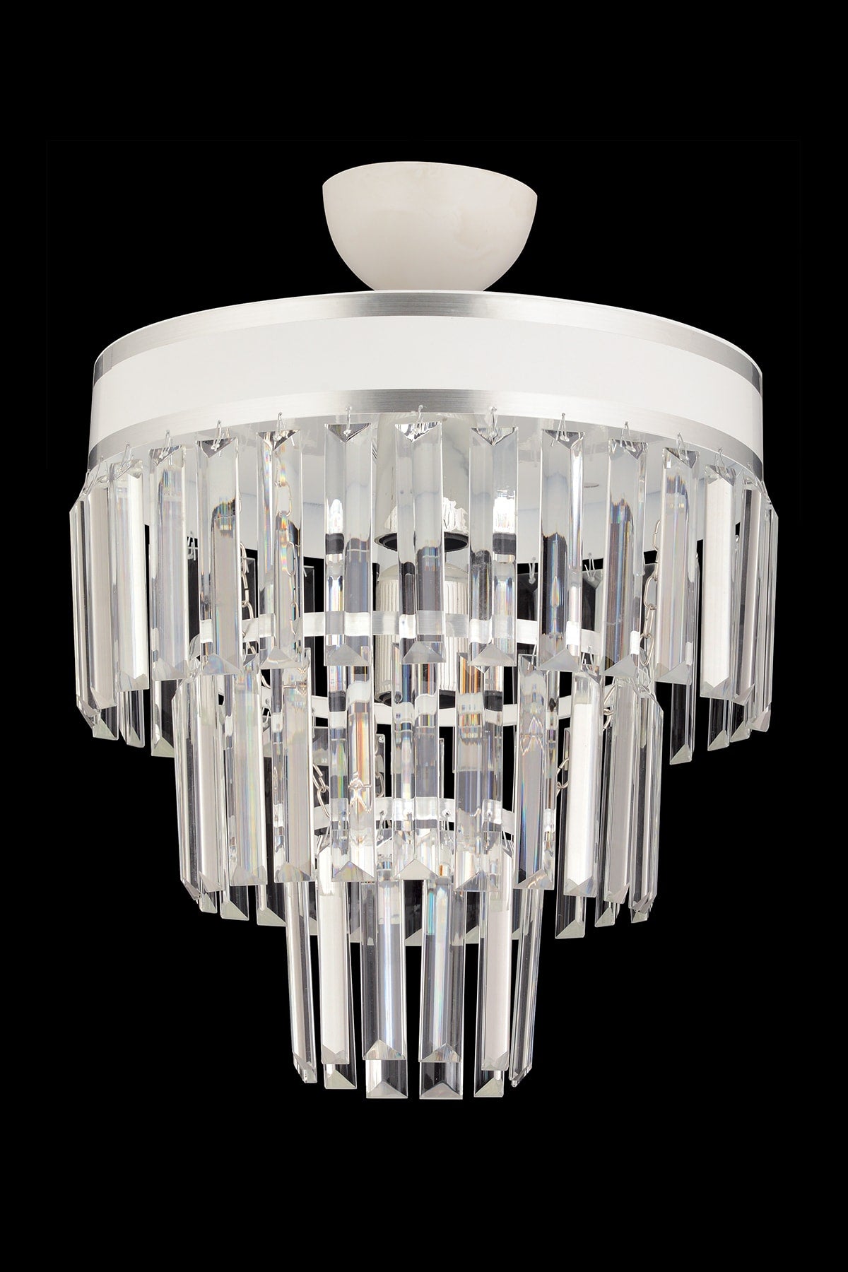 Çağla 3 Piece White Chrome Gilded 30 Luxury Modern Chandelier