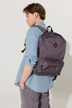 Grauer Schulrucksack mit Logo für Herren