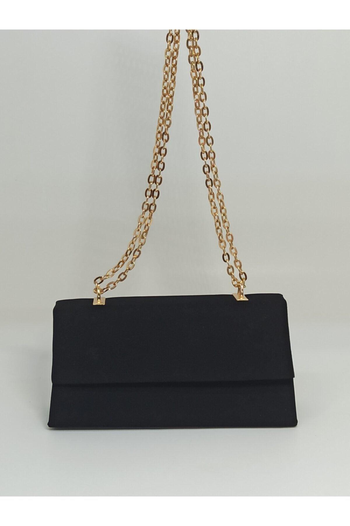Women's Black Suede Chain Strap Bag - Swordslife