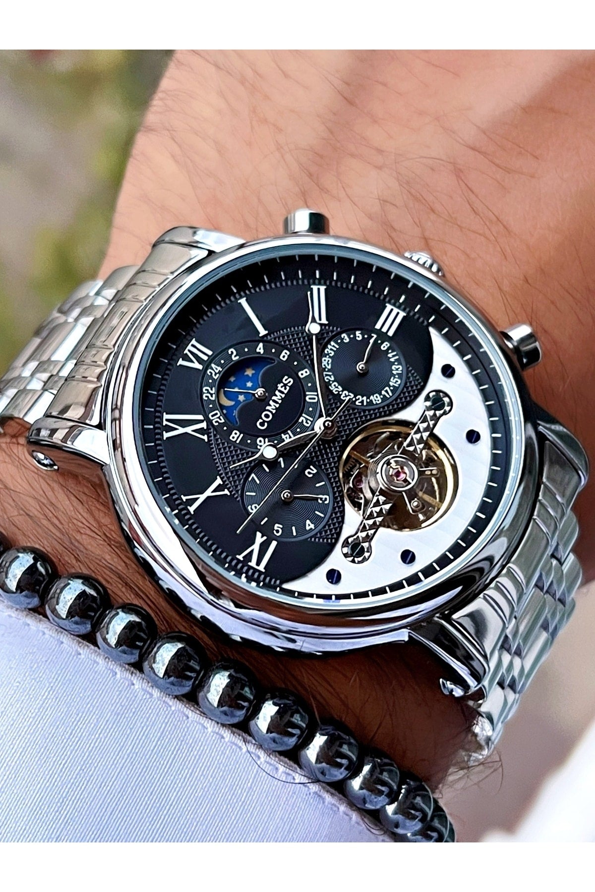 Zeit Automatische Bewegung Luxus Herren Armbanduhr