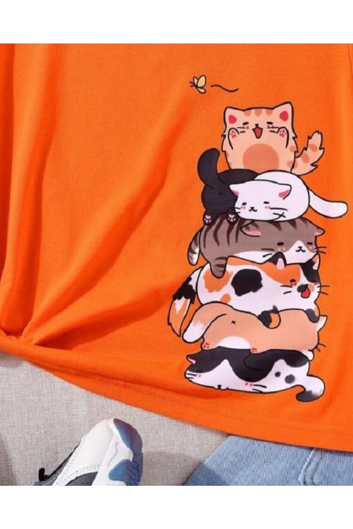 Süßes Kätzchen-Print Kinder T-Shirt