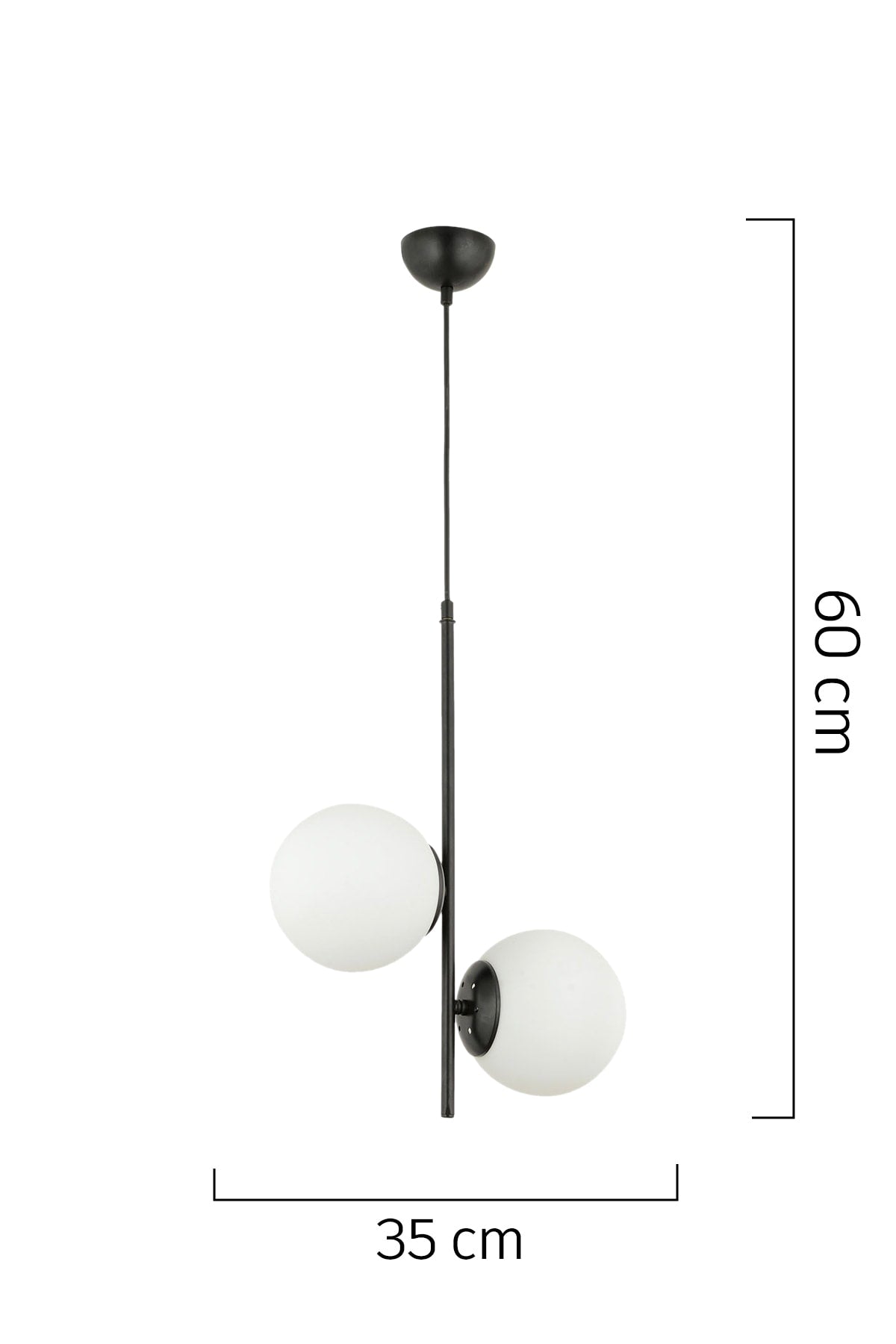 Malibu 2 Piece Black And White Glass Modern Young Room Kitchen Bedroom Retro Living Room Chandelier