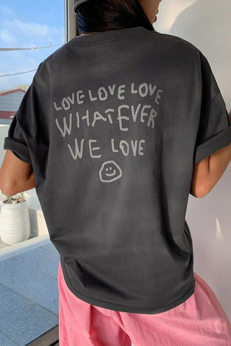 Unisex Smoked Whatever Oversize T-shirt Shoulder Tee - Swordslife