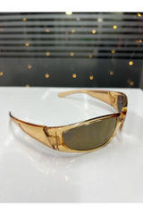 Framed Millennium Y2k Unisex Design Sunglasses Gold