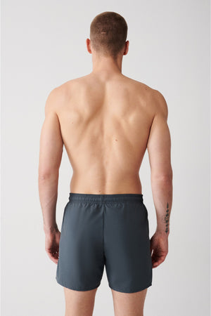 Men'S Anthracite Quick Dry Standard Size Straight Swimwear Marine Shorts E003801