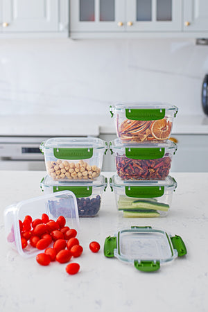 World Set Of 6 Leakproof Lockable Vacuum Lids Food Provisions Breakfast Picnic Storage Containers 1000 Ml