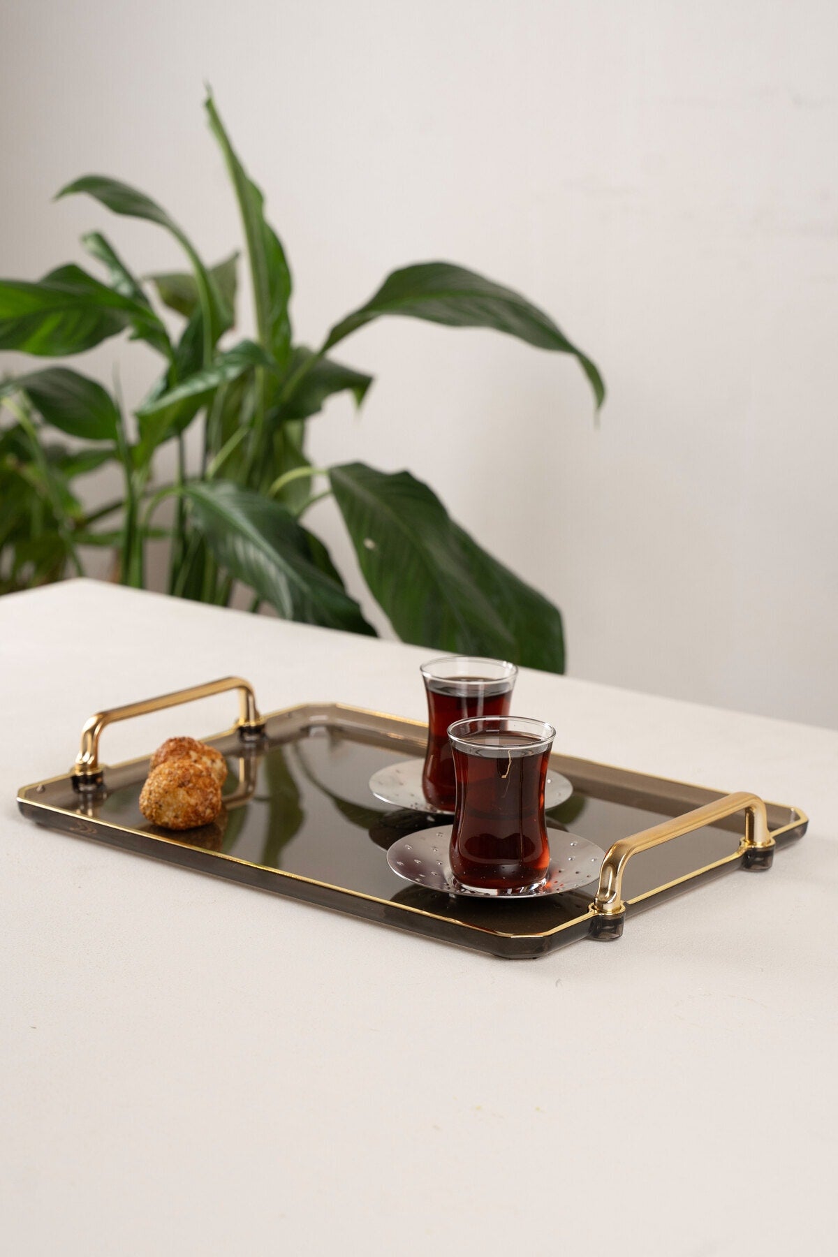 Smoked Tray Presentation Decorative Home Tableware Kitchen Tea Coffee Tray