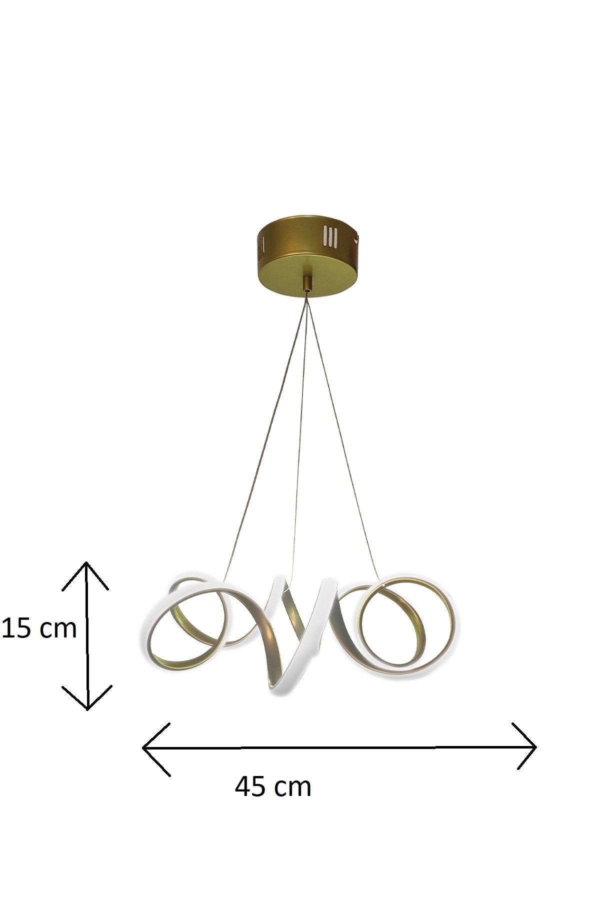 Modern Pendant Lamp Gold Curved White Light Led Chandelier